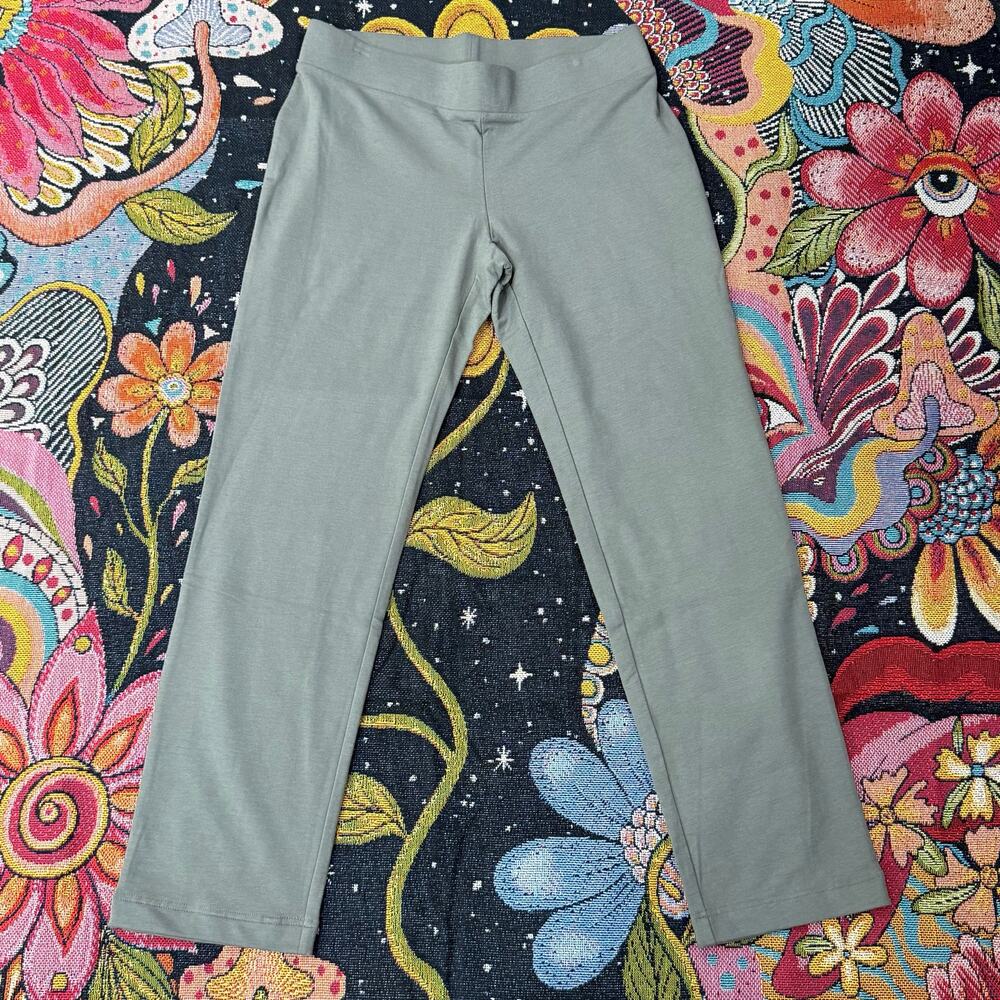 NWT Pure J. Jill Pima Cotton Modal Straight Leg Pull On Pants Color Eucalyptus S